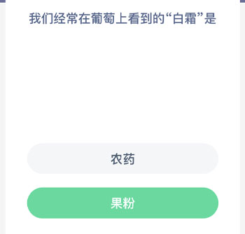 我们经常在葡萄上看到的白霜是 蚂蚁新村每日一题