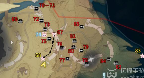 鸣潮荒石高地全收集路线