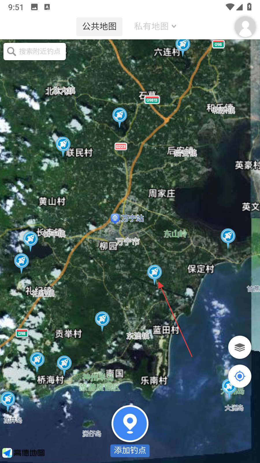 享钓钓点地图