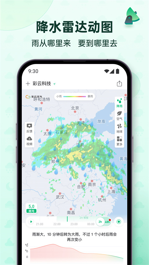 彩云天气几点几分下雨