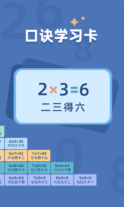 乘法口诀表