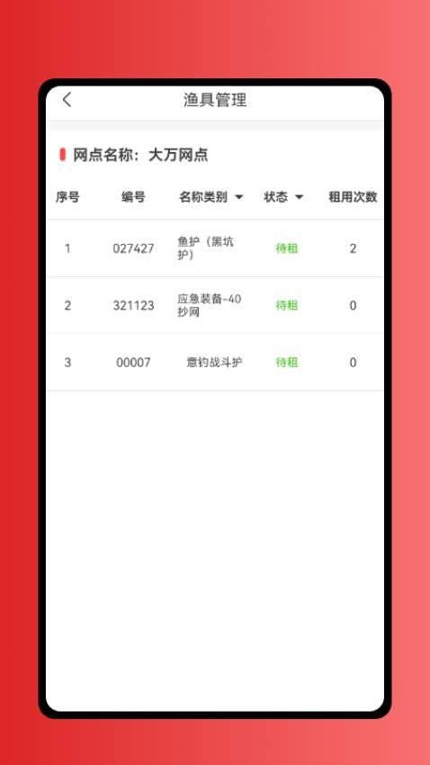 租渔具商户